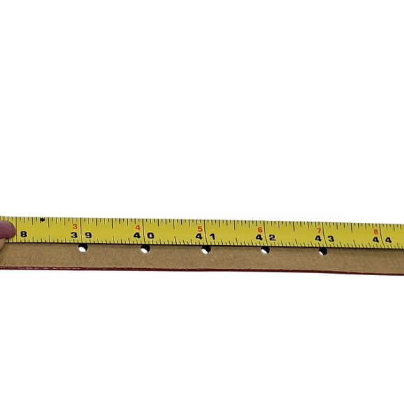 Vtg 80s Red Snake Python Embossed Skinny Leather Cincher Belt Sz XL Accessory - Picture 6 of 10